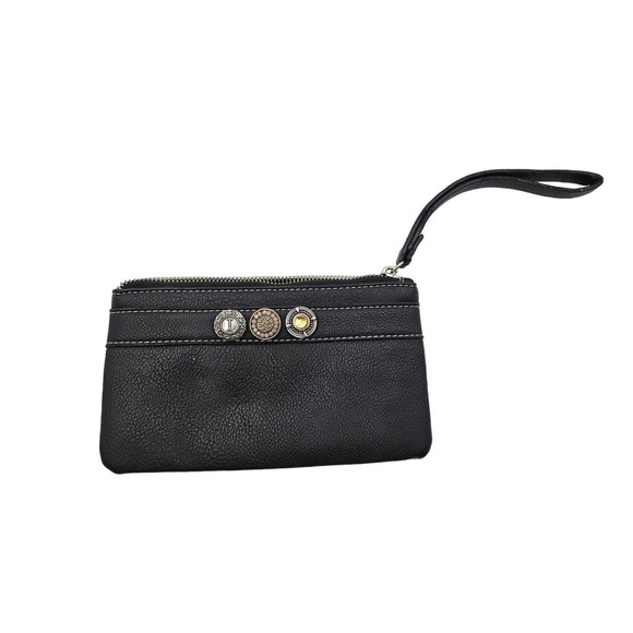 Gingersnaps Womens Black Wristlet Wallet Coin Card‎ Purse - Picture 1 of 7